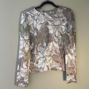 Beautiful print Narbara Tfank blouse, size 6, side zipper